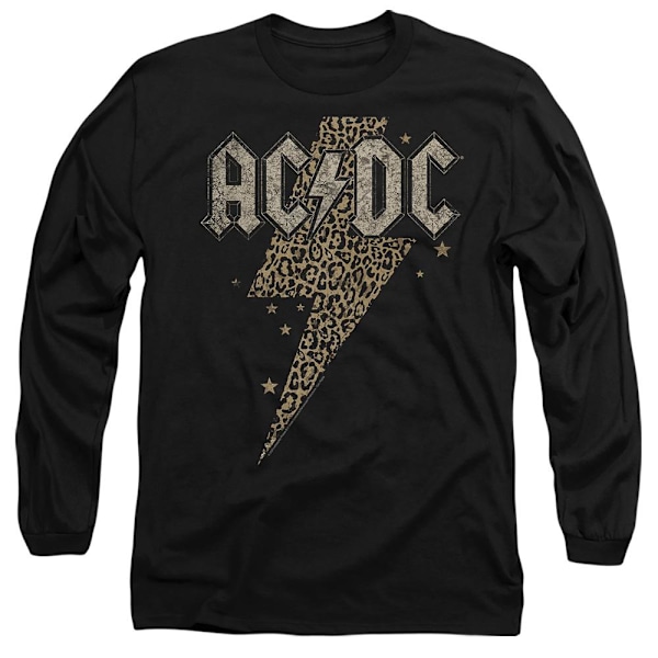 AC/DC Unisex Vuxen Leopardtryck Bolt T-Shirt S Svart Black S