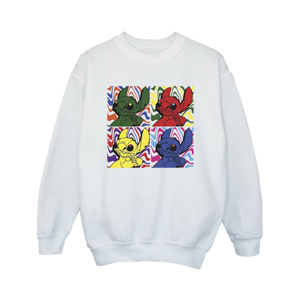 Disney Boys Lilo & Stitch Pop Art Sweatshirt 3-4 år Vit White 3-4 Years