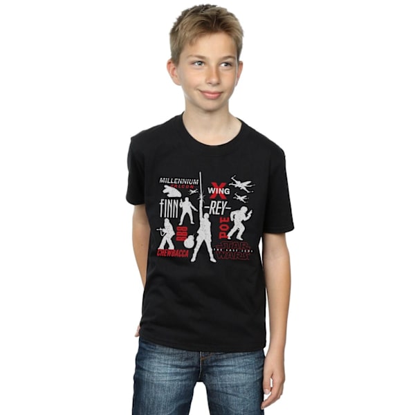 Star Wars Boys The Last Jedi Rebellion Silhouettes T-shirt 12-1 Black 12-13 Years