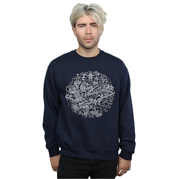 Star Wars Jultröja för Män Dödsstjärnan Sweatshirt 3XL Marinblå Navy Blue 3XL