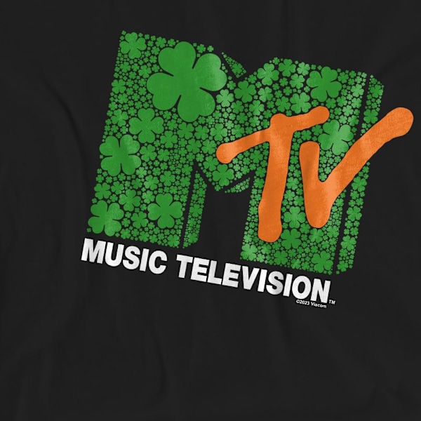 MTV Unisex Vuxen Shamrock Logotyp St Patricks Day T-Shirt L Svart Black L
