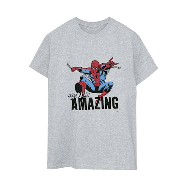 Marvel Womens/Ladies Spider-Man Amazing Cotton Boyfriend T-Shir Sports Grey XXL