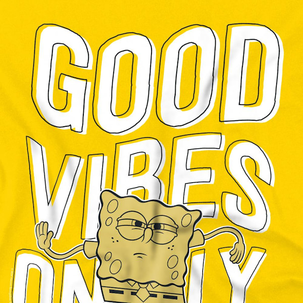 SvampBob Fyrkant Herr Good Vibes Only T-Shirt M Gul Yellow M