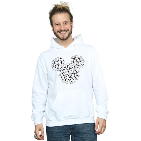 Disney Herr Mickey Mouse Head Of Hands Hoodie M Vit White M