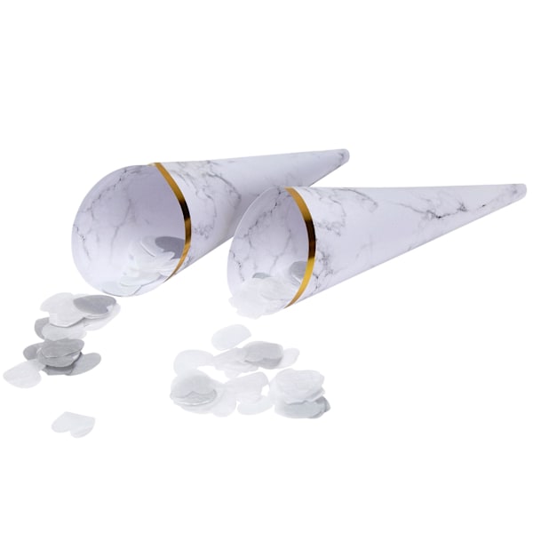 Neviti Scripted Marble Cone Confetti (10-pack) One Size Vit White/Gold One Size