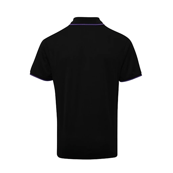 Premier Mens Coolchecker Contrast Pique Polo Shirt XXL Svart/Lila Black/Purple XXL