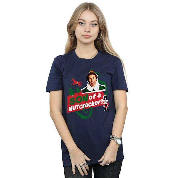 Elf Womens/Ladies Son Of A Nutcracker Bomull Boyfriend T-Shirt Navy Blue XL