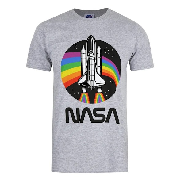 NASA Herr Regnbåge T-Shirt L Sportgrå Sports Grey L