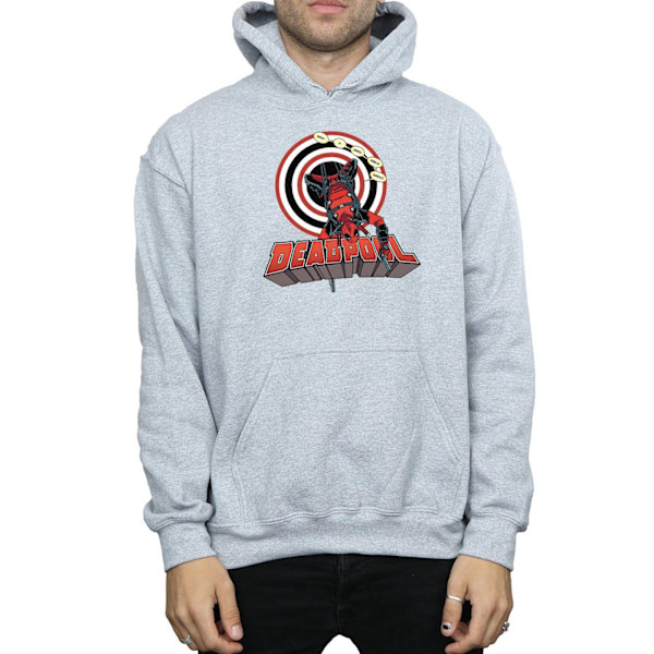 Marvel Deadpool Upp och Ned Hoodie S Sports Grey Sports Grey S