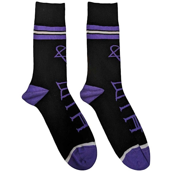 Him Unisex Adult Heartagram & Logo Socks 7 UK-11 UK Svart Black 7 UK-11 UK