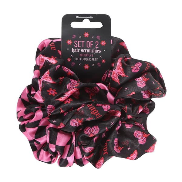 Something Different Rebel Butterfly Scrunchie (2-pack) One S Black/Pink One Size
