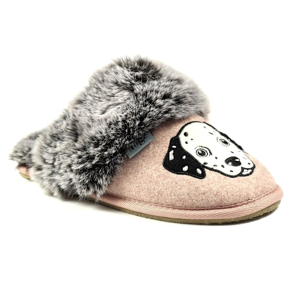 Lazy Dogz Damtofflor för kvinnor/damer Dalmatiner 5 UK Rosa Pink 5 UK