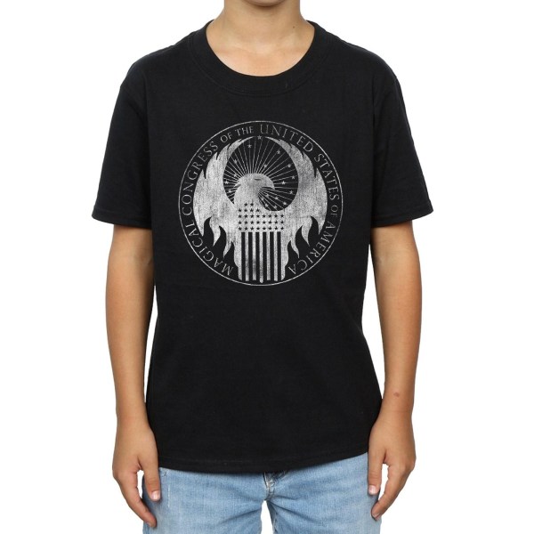 Fantastiska vidunder Boys Distressed Magical Congress T-shirt 7-8 år Black 7-8 Years