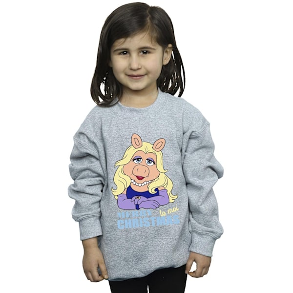 Disney Girls Muppets Miss Piggy Queen of Holidays Sweatshirt 7- Sports Grey 7-8 Years