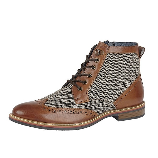 Roamers Herrbone Läder Ankel Boots 11 UK Tan Tan 11 UK