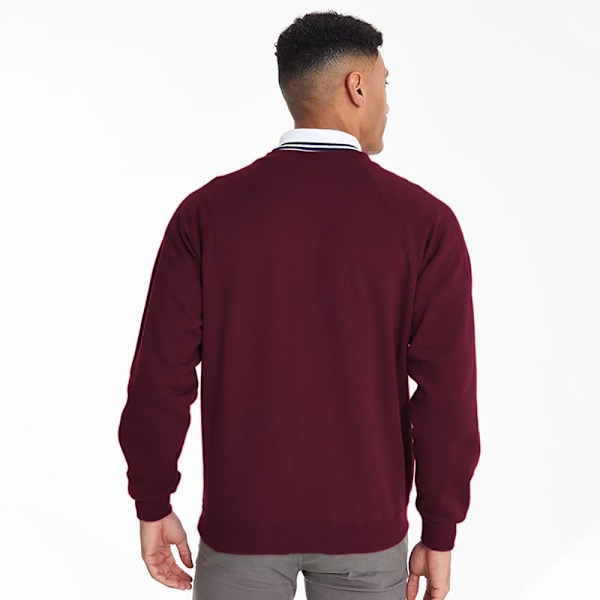 Maddins Mens Coloursure V-Neck Sweatshirt L Burgundy Burgundy L