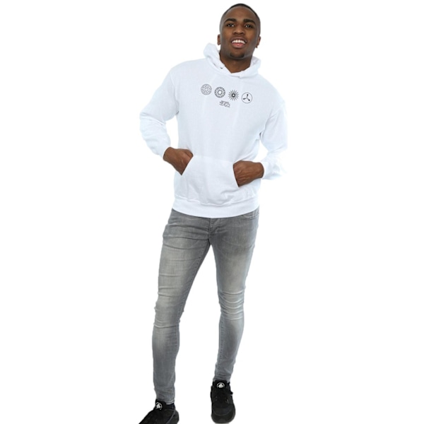 Fantastic Beasts Mens Circular Icons Hoodie 3XL Vit White 3XL