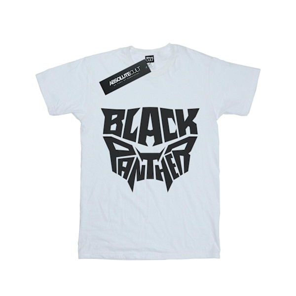 Marvel Girls Black Panther Worded Emblem Bomull T-shirt 9-11 År White 9-11 Years