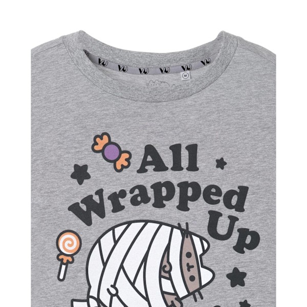 Pusheen Dam/Damer All Wrapped Up Halloween T-Shirt S Grå Grey S