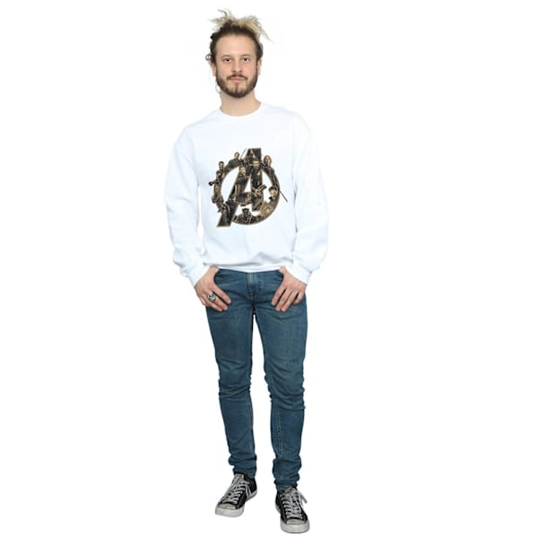 Avengers Infinity War Herr Logotyp Sweatshirt XL Vit White XL