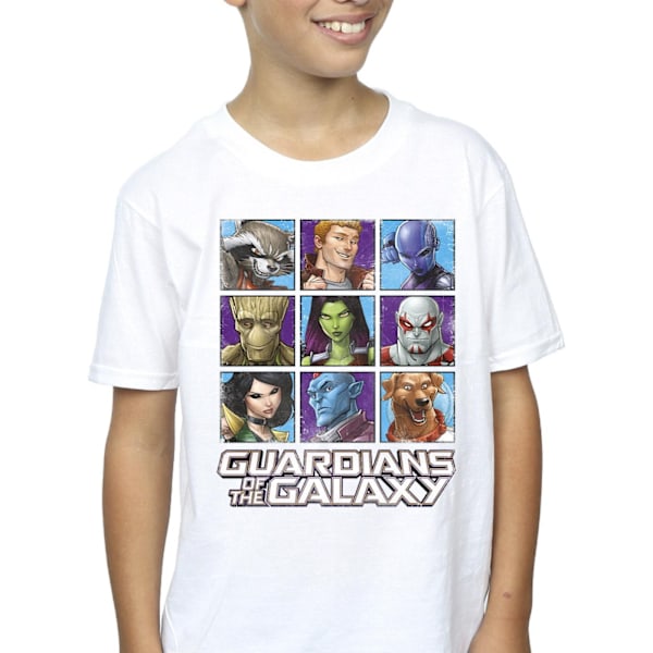 Guardians Of The Galaxy Boys Character Squares T-Shirt 9-11 År White 9-11 Years