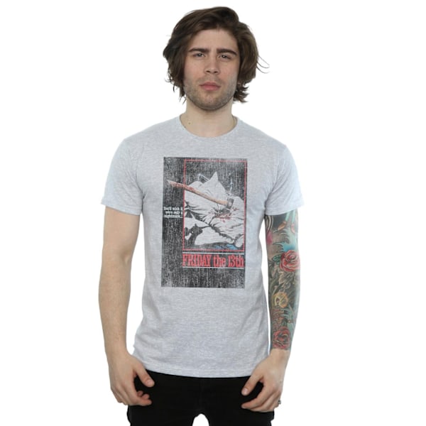 Fredag den 13:e herr Distressed Axe Poster T-shirt S Sports Grey Sports Grey S