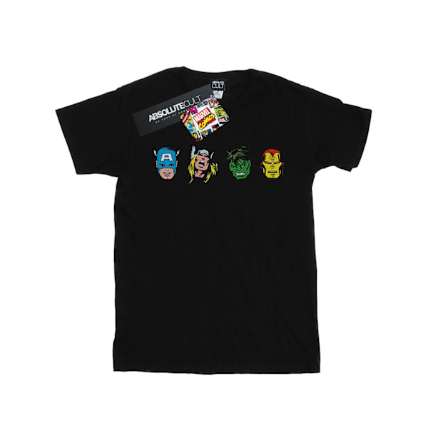 Marvel Mens Avengers Comic Heads T-Shirt XXL Svart Black XXL