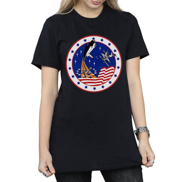 NASA Dam/Damer Classic Rocket 76 Bomull Boyfriend T-Shirt X Black XXL