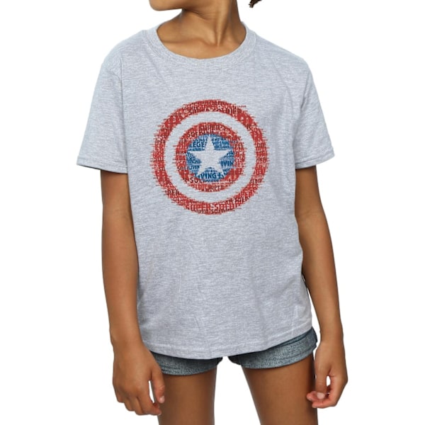 Marvel Girls Avengers Captain America 75th Super Soldier Bomull Sports Grey 9-11 Years