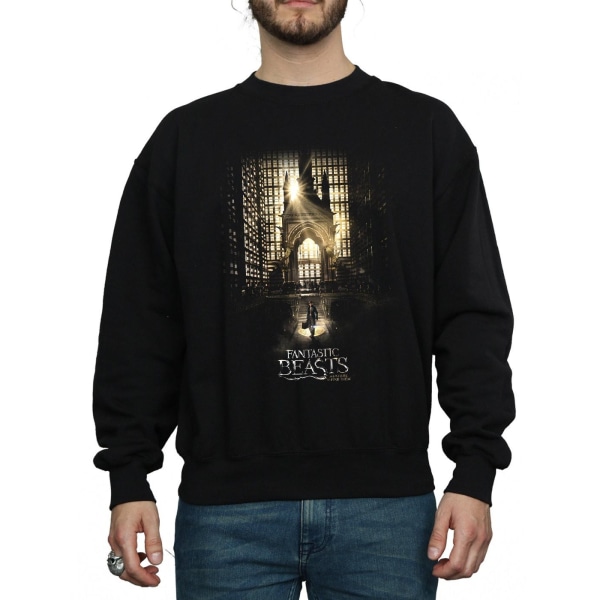 Fantastic Beasts Movie Poster Sweatshirt för män XL Svart Black XL