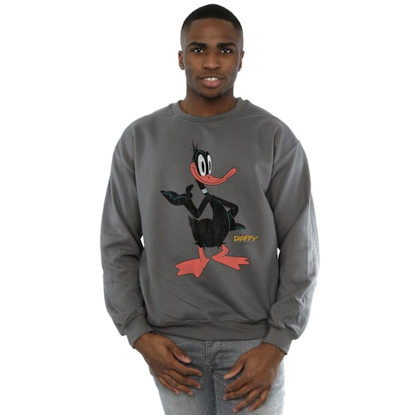 Looney Tunes Herr Daffy Duck Distressed Sweatshirt M Charcoal Charcoal M