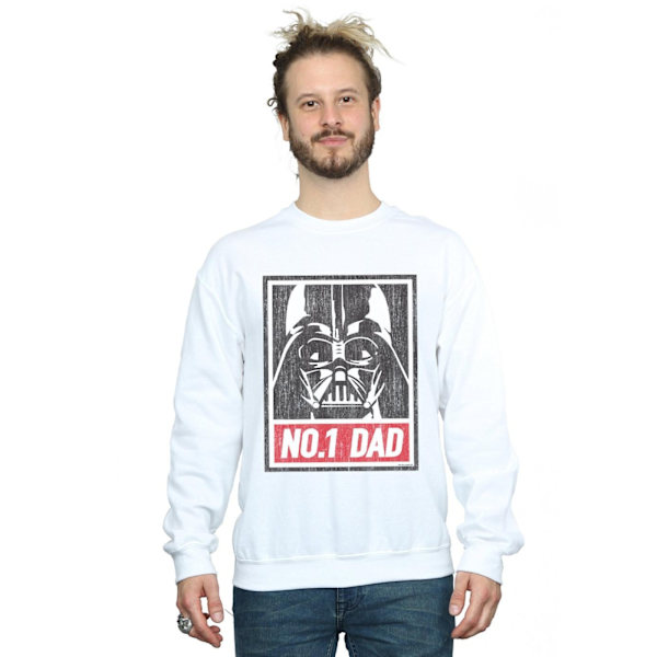 Star Wars Herr Nummer Ett Pappa Sweatshirt 4XL Vit White 4XL
