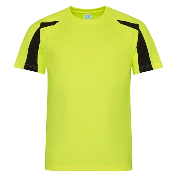 AWDis Cool Herr Kontrast Fukttransporterande T-shirt M Electric Ye Electric Yellow/Jet Black M