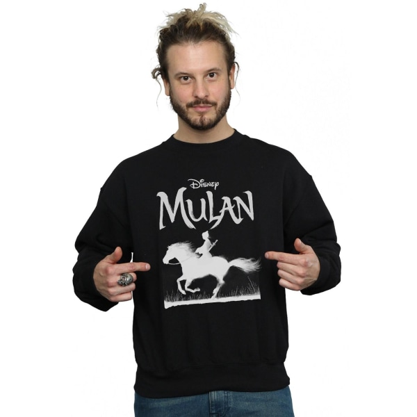 Disney Mens Mulan Movie Mono Horse Sweatshirt L Svart Black L