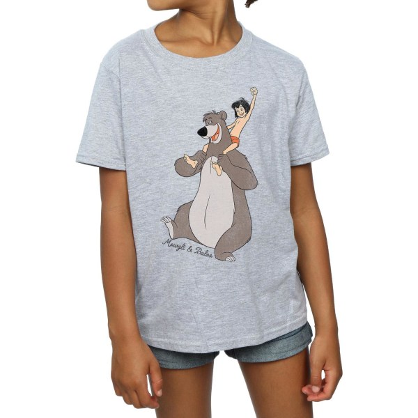 Jungle Book Girls Mowgli And Baloo Cotton T-Shirt 9-11 Years Sp Sports Grey 9-11 Years