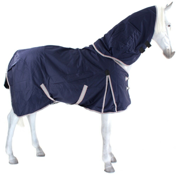 Weatherbeeta Comfitec Essential Lite Plus Avtagbar Hals Hästtäcke Navy/Silver/Red 6´ 5