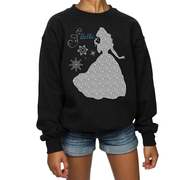 Disney Princess Girls Belle Jul Silhouette Sweatshirt 9-11 Black 9-11 Years