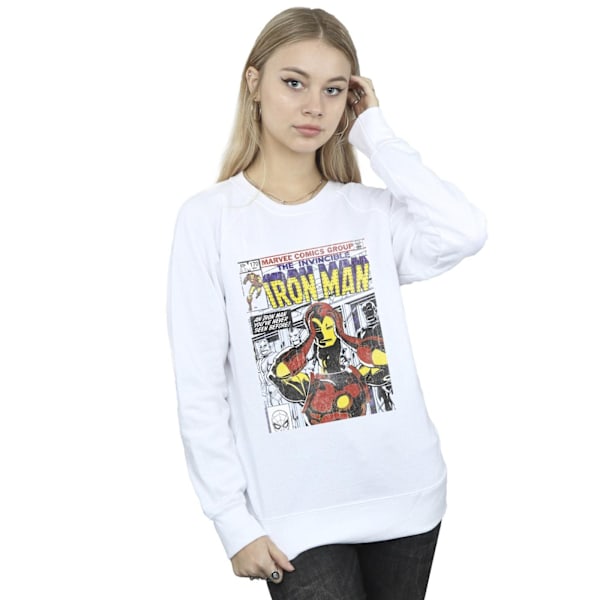 Marvel Dam/Kvinnor Iron Man Head Gear Off Sweatshirt S Vit White S