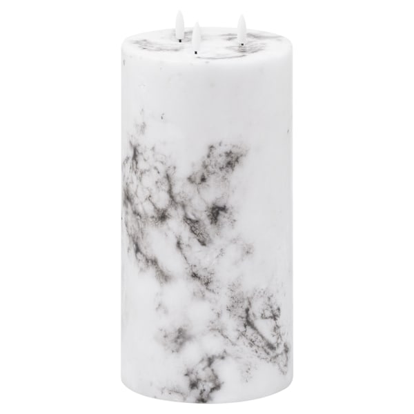 Hill Interiors Luxe Collection Marmoreffekt 3-veks elektrisk ljus White/Black 15cm x 15cm x 15cm