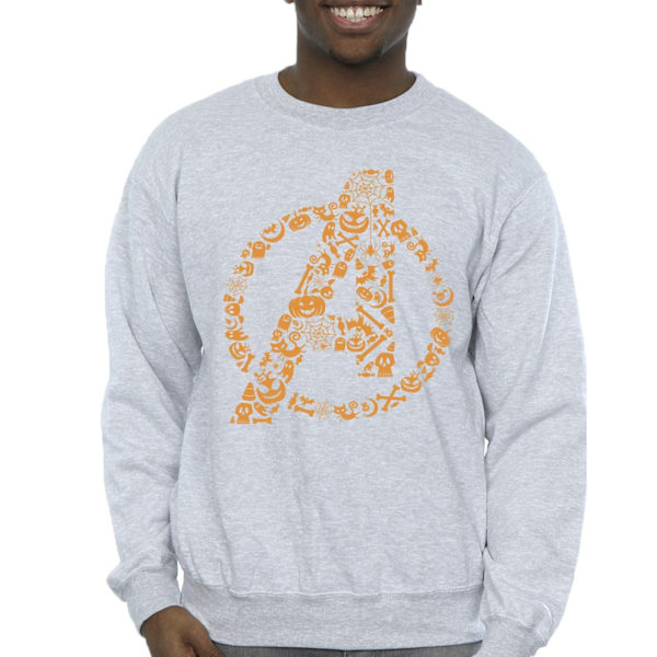 Marvel Mens Avengers Halloween Logo Sweatshirt L Sports Grey Sports Grey L