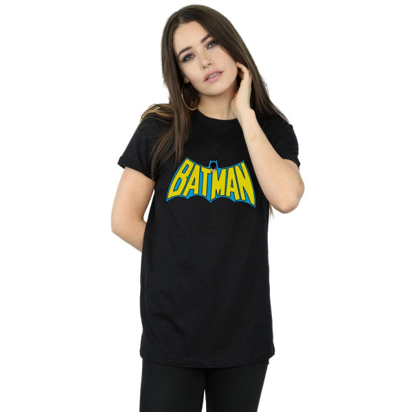 Batman Dam/Kvinnor Retro Logo Bomull Boyfriend T-Shirt 3XL Svart Black 3XL