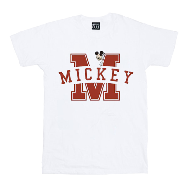 Disney Dam/Damer Mickey Mouse Letter Peak Bomull Boyfriend White L