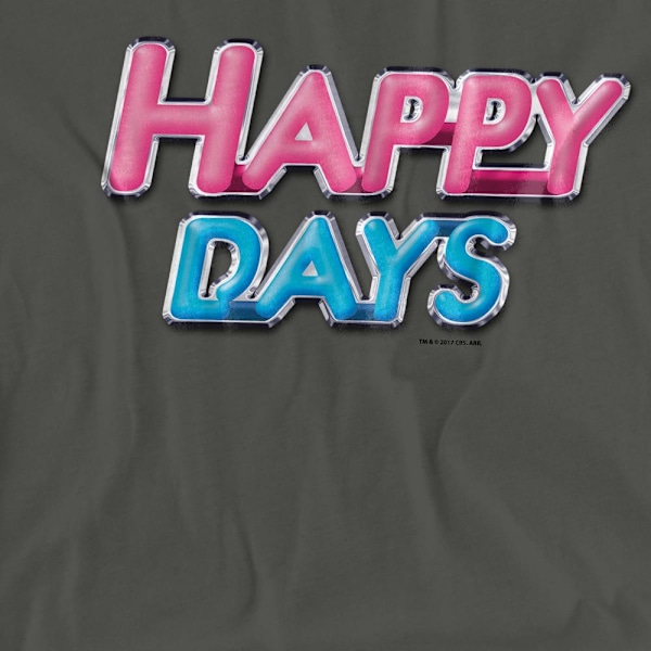 Happy Days Unisex Vuxen Logo T-Shirt M Kolgrå Charcoal M