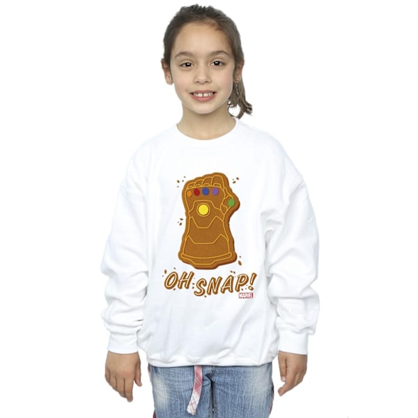 Marvel Girls Thanos Oh Snap Sweatshirt 5-6 år Vit White 5-6 Years