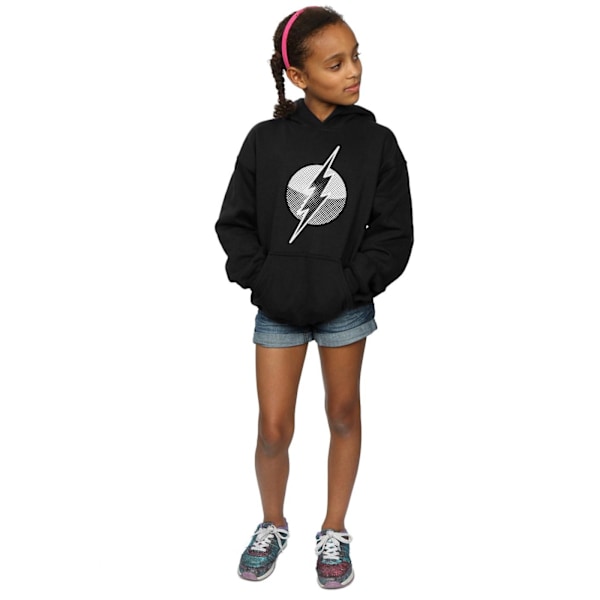 DC Comics Girls Flash Spot Logo Hoodie 7-8 år Svart Black 7-8 Years