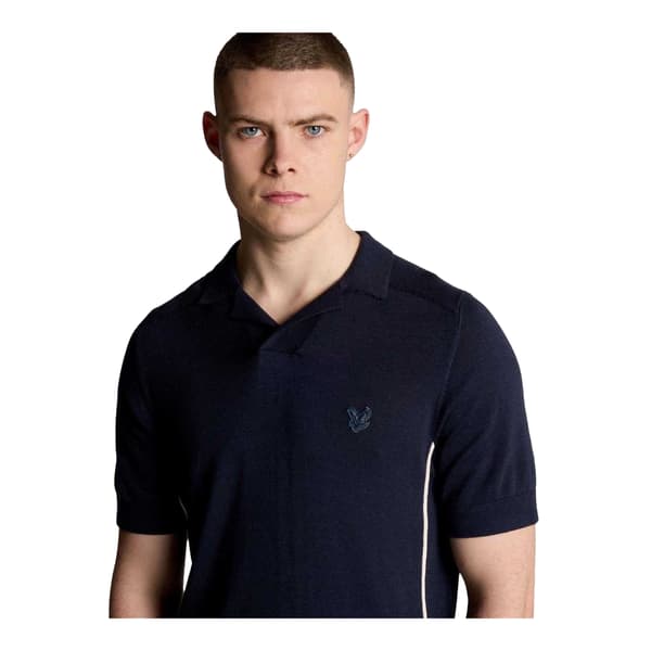 Lyle & Scott Pikétröja i bomullsblandning för män S Blå Blue S
