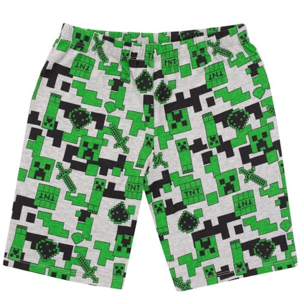Minecraft Pojkar Kort Pyjamasset 6-7 År Svart/Grön/Grå Black/Green/Grey 6-7 Years