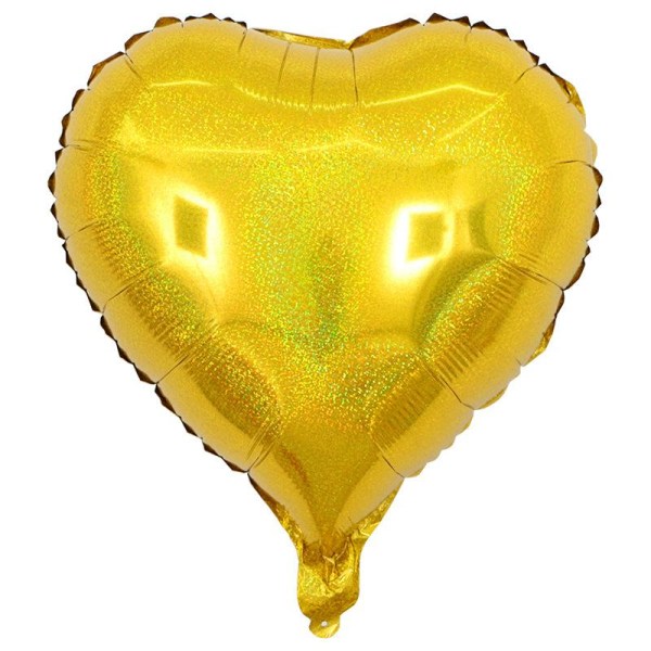 Realmax holografisk hjärtfolieballong (paket med 10) One Size Go Gold One Size