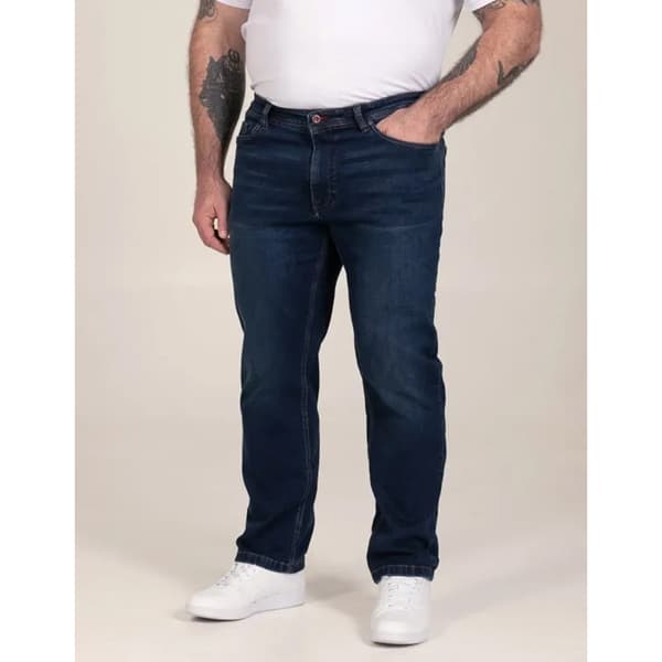 Duke Herr Foster D555 Stentvättade raka jeans 52S Blå Blue 52S