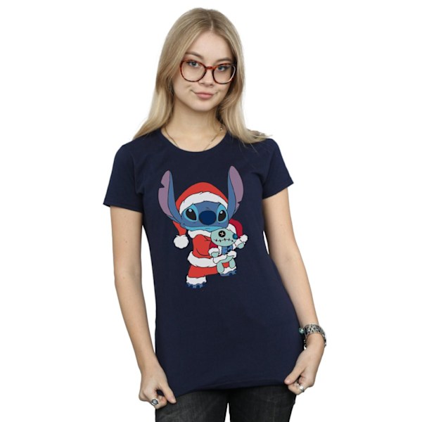 Disney Dam/Kvinnor Lilo Och Stitch Stitch Jul Bomull T- Navy Blue S